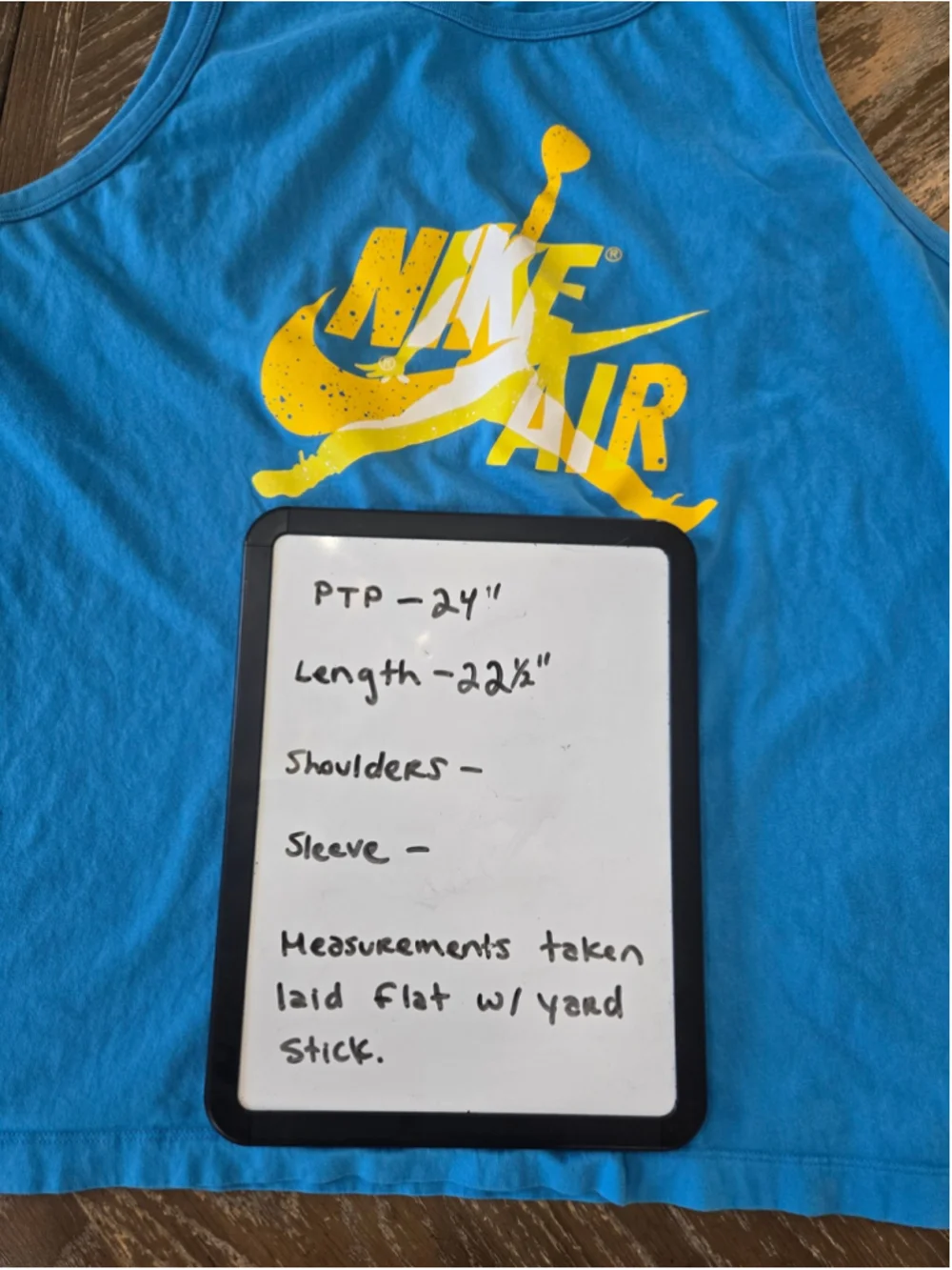 Nike Air Jordan Jumpman Graphic Tank Top Shirt XXL Blue Yellow Flaw